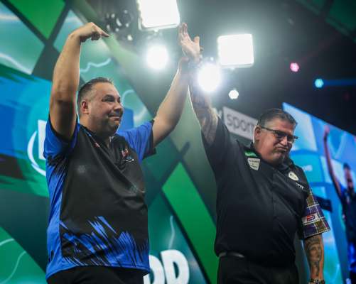 Gary Anderson v. Jermaine Wattimena Round 3, match-used dartboard