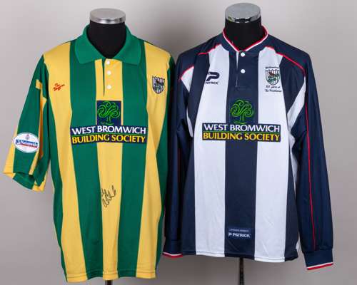 Blue and white No.16 West Bromwich Albion long-sleeved shirt, 2002-04