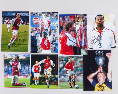Twenty-five autographed Arsenal photographs