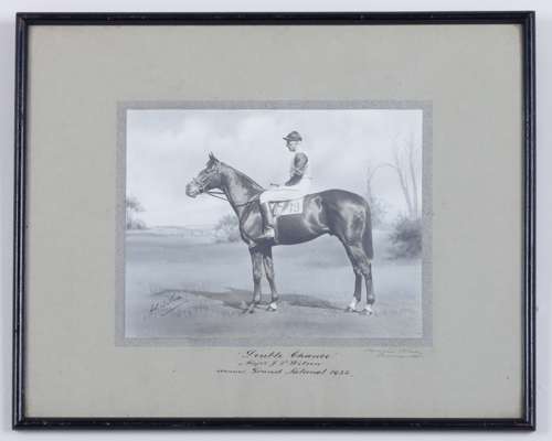 Photograph of the 1925 Grand National winner signed by the winning jockey Major John Wilson