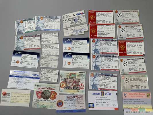 Collection of Manchester United ticket stubs from the 1990s and later
 including League, Cup, European etc. and a run of later season ticket booklets 