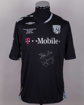 Jonathan Greening black and grey No.8 West Bromwich Albion play-off short-sleeved shirt