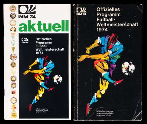 1974 World Cup tournament programme, together with the smaller version with Opening & Closing Ceremony details (2)