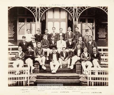 CRICKET, HOCKEY, FOOTBALL ETC - CAMBRIDGE UNIVERSITY PHOTOGRAPH ALBUM TO INCLUDE THE AUSTRALIAN AND SOUTH AFRICAN 1912 TOURING CRICKET TEAMS. ALL IMAG