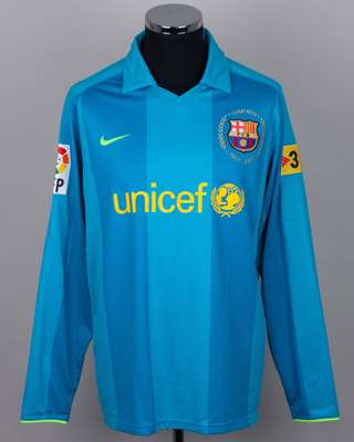 Ronaldinho blue No.10 Barcelona v. Osasuna long-sleeved shirt, 2007