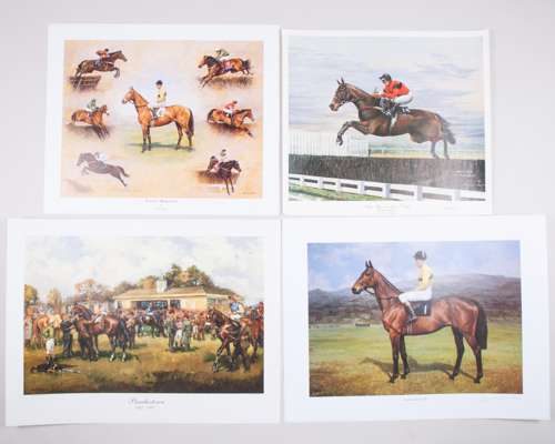 Group of five limited edition horse racing prints