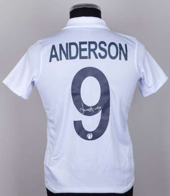 James Anderson signed white No.9 England Test Match short-sleeved shirt