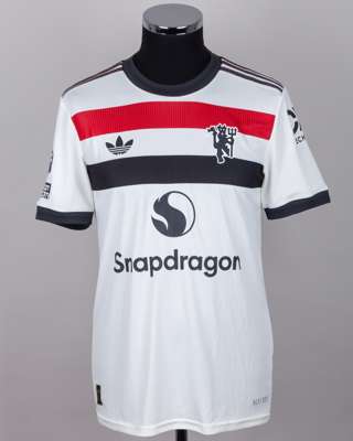 Christian Eriksen white, black and red No.14 Manchester United short-sleeved shirt, 2024-25