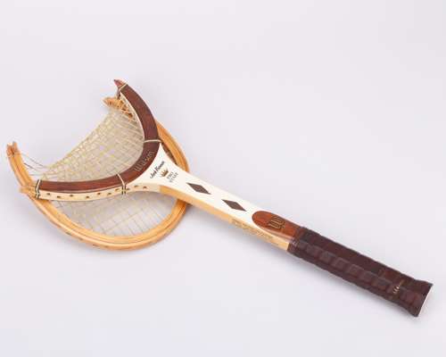 John McEnroe smashed Wilson Jack Kramer Pro Staff wooden tennis racket, Wimbledon c.1977-80