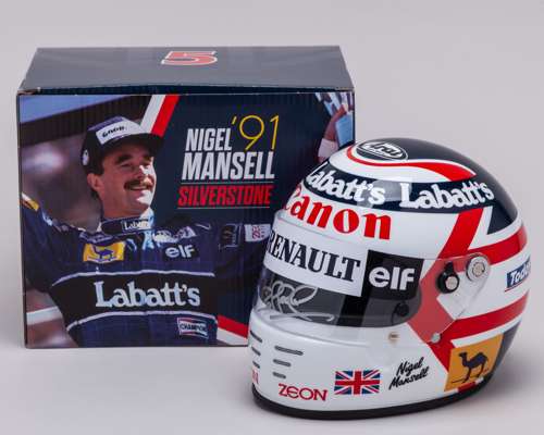 Nigel Mansell 1991 Silverstone Grand Prix Edition Signed 1:2 Scale Helmet