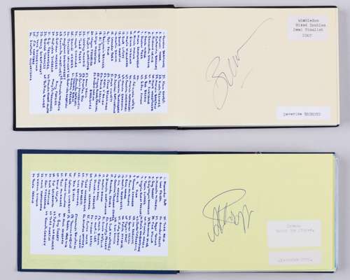 Two tennis autograph albums, approx. 130 autographs