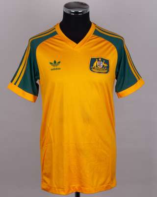 Ken Murphy yellow and green No.17 Australia v. England short-sleeved shirt, 1983