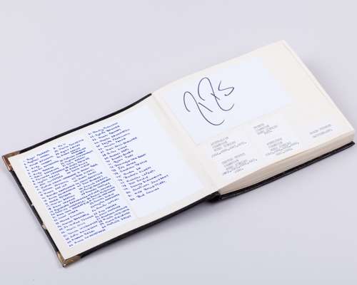 A tennis autograph album, 82 pages of notable champions