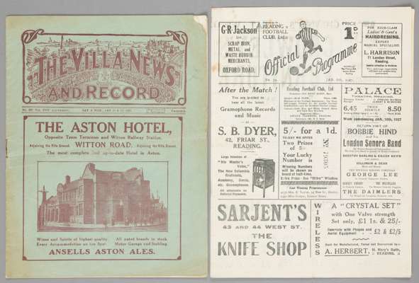 A pair of Reading v Manchester United F.A. Cup 3rd Round programmes season 1926-27,
 comprising the first match played at Reading 8th January, and the