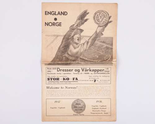 Rare Norway v England Tour match programme, 15th May 1937