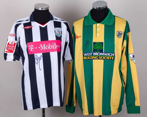 Curtis Davies blue and white No.6 West Bromwich Albion autographed short-sleeved shirt