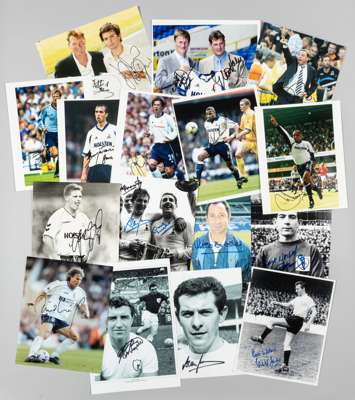 An excellent collection of 30 Tottenham Hotspur legends signed photographs,
 mostly colour, vintage players in b&w, signatures in marker, including Ba