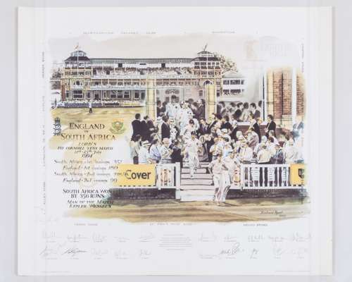 England v. South Africa Lord's Test Match autographed limited edition print by Richard Ryall