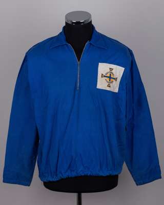 Pat Jennings blue Northern Ireland International track suit top
