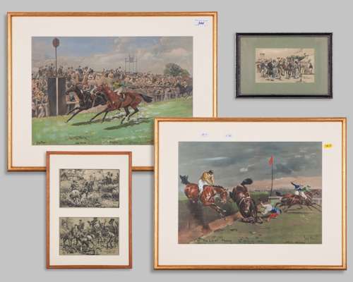 A group of five prints by the horse racing artist John Beer (British, 1853-1906)