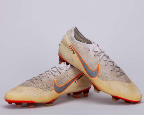 Ousmane Dembele white and orange Nike Vapor 360 match worn football boots, October 2018