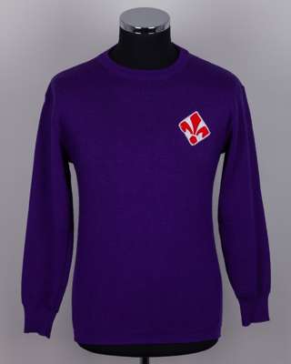 Kurt Hamrin purple No.7 Fiorentina long-sleeved shirt, c.1960s