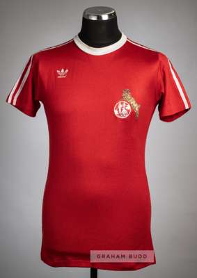 FC Koln no.14 jersey, circa `1976
 Adidas, short-sleeved with embroidered club crest badge and Adidas logo, reverse numbered with rubberised 14 in whi