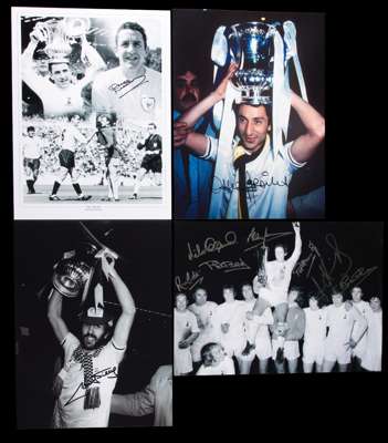 A group of four signed Tottenham Hotspur photographs, a 12 by 16in. comprising a Dave Mackay b&w photo-print, a colour 1981 Cup Final signed by Ardile