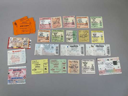 Football selection includes tickets, reviews, etc.,
 including F.A. Cup Final 1960 and 1988 (2), League Cup Final 1972, England international (14), Hi