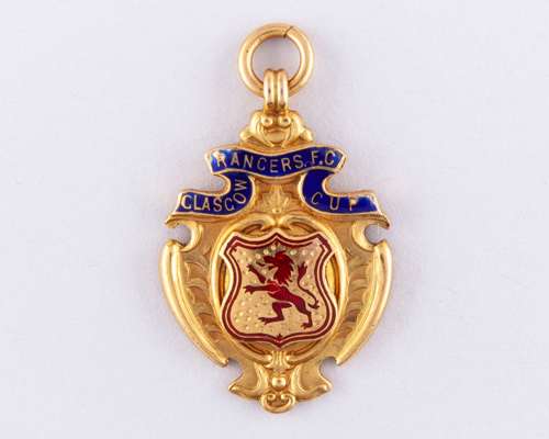 DougieGray 9ct gold and enamel Glasgow Cup winner medal, 1931-32