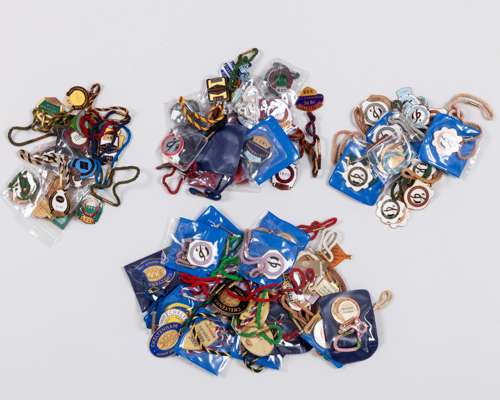 Post-war collection of members' badges for Cheltenham Racecourse