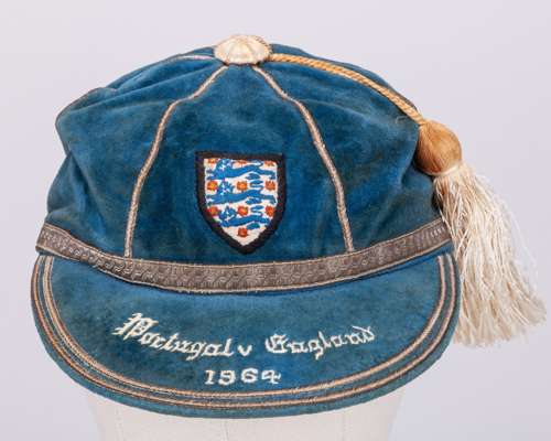 Jonny Byrne blue England v. Portugal International cap, 1964