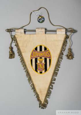 A pennant presented to Pelé by the Juventus Football Club. 
 Juventus FC is historically the most successful club in Italian football, having won 59 o
