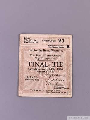 1926 F.A. Cup final ticket for Bolton Wanderers v. Manchester City, 24th April 1926