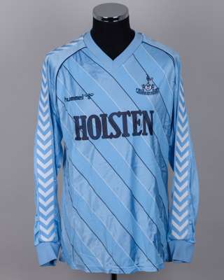 Sky-blue No.18 Tottenham Hotspur long-sleeved shirt, 1985