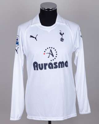 Scott Parker white and blue No.8 Tottenham Hotspur long-sleeved shirt, 2011-12