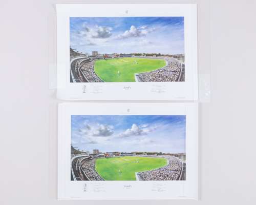 Three Lord's by Jack Russell autographed limited edition prints