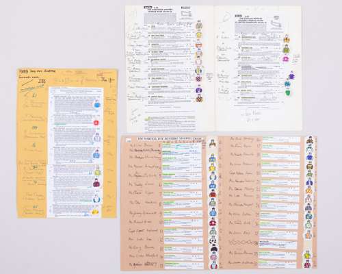 Group of Sir Peter O'Sullevan broadcast commentary cards