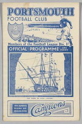Portsmouth v Chelsea wartime programme 22nd February 1941,
 War Cup 1st Round fixture
