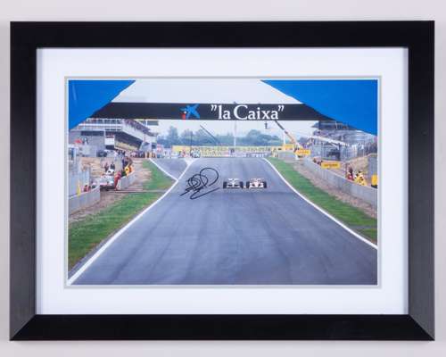 Nigel Mansell Signed “Ayrton Senna Wheel-to-Wheel” Framed Print