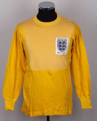Gordon Banks yellow England v. Northern Ireland match worn shirt, 1963
