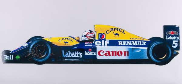 Nigel Mansell Signed Williams Renault Metal Sign