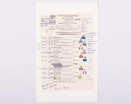 Sir Peter O'Sullevan 1978 Ascot Gold Cup broadcast commentary card