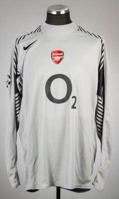 Manuel Almunia grey Arsenal no.24 goalkeeper's jersey, season 2005-06,
 Nike, long-sleeved with UEFA STARBALL sleeve badge, club crest and sponsor log