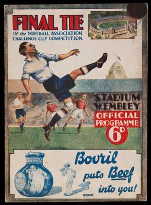 F.A. Cup Final programme Arsenal v Newcastle United 23rd April 1932, staples removed, light vertical fold, but generally good