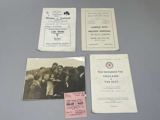 Three Schools Football Association match programmes, 1950s 
 comprising Wales v. Ireland, Welsh Schools Football Association, match programme, 8/5/54,