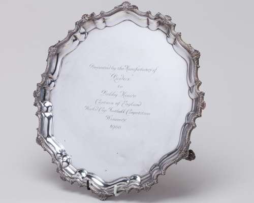 Bobby Moore a silver presentation salver Radox, 1966