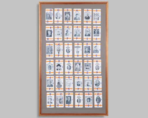 A pair of frames mounted with vintage bookmakers' betting tickets