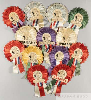 England World Cup 1966 excellentset of 16 rosettes for all participating teams
