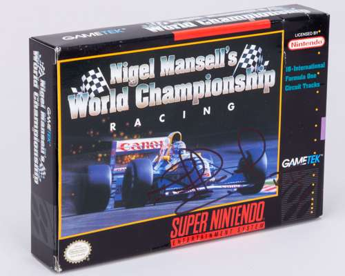 Nigel Mansell Signed World Championship Racing Super Nintendo Game